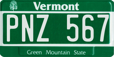VT license plate PNZ567