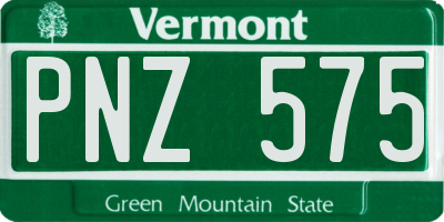 VT license plate PNZ575