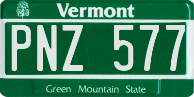 VT license plate PNZ577