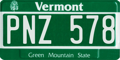 VT license plate PNZ578