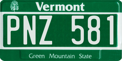 VT license plate PNZ581