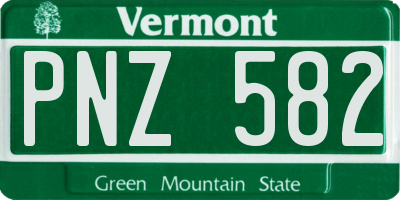 VT license plate PNZ582