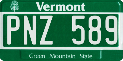 VT license plate PNZ589