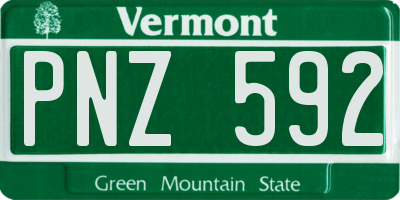 VT license plate PNZ592