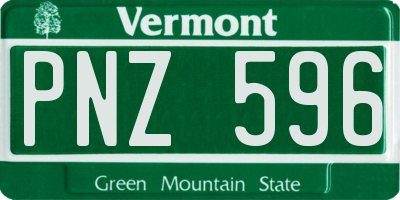 VT license plate PNZ596