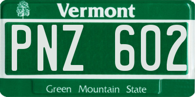 VT license plate PNZ602