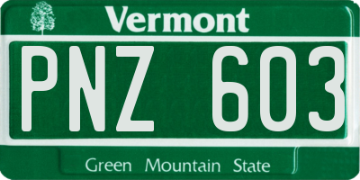 VT license plate PNZ603