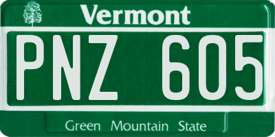 VT license plate PNZ605