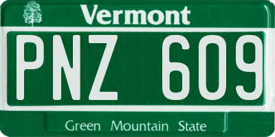 VT license plate PNZ609