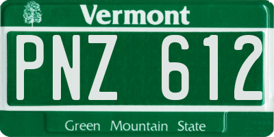 VT license plate PNZ612