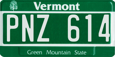VT license plate PNZ614