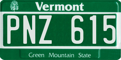 VT license plate PNZ615