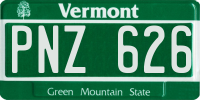 VT license plate PNZ626