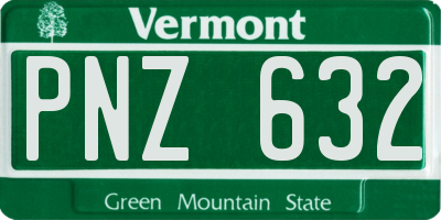VT license plate PNZ632