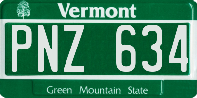 VT license plate PNZ634