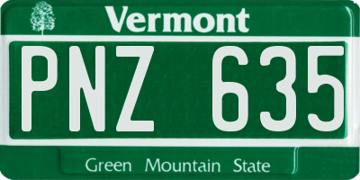 VT license plate PNZ635