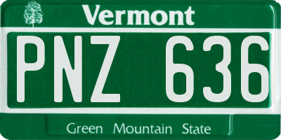 VT license plate PNZ636