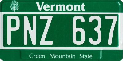 VT license plate PNZ637