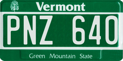 VT license plate PNZ640