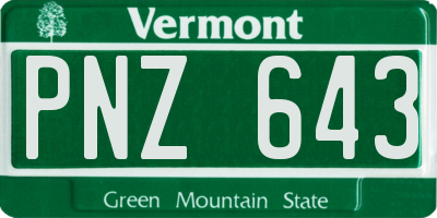 VT license plate PNZ643