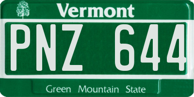 VT license plate PNZ644