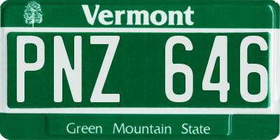 VT license plate PNZ646