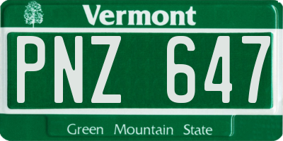 VT license plate PNZ647