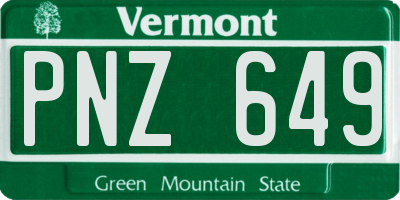 VT license plate PNZ649