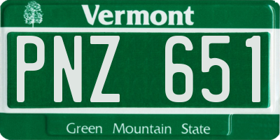 VT license plate PNZ651