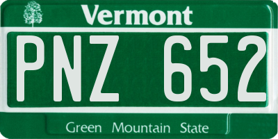 VT license plate PNZ652