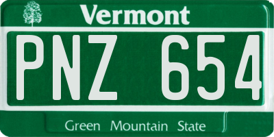 VT license plate PNZ654