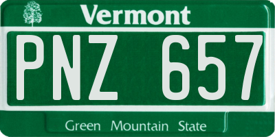 VT license plate PNZ657
