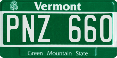 VT license plate PNZ660