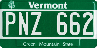 VT license plate PNZ662