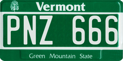 VT license plate PNZ666
