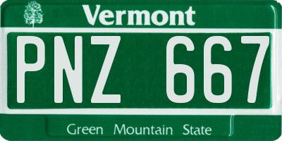 VT license plate PNZ667