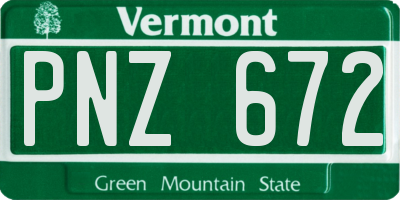 VT license plate PNZ672