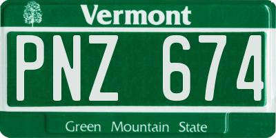 VT license plate PNZ674
