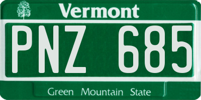 VT license plate PNZ685