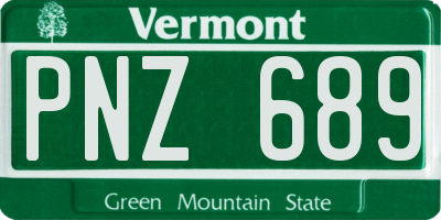 VT license plate PNZ689