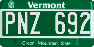 VT license plate PNZ692