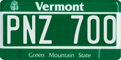 VT license plate PNZ700