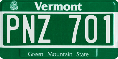 VT license plate PNZ701