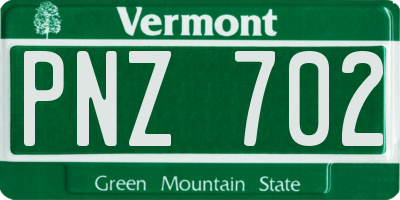 VT license plate PNZ702
