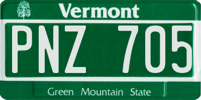 VT license plate PNZ705