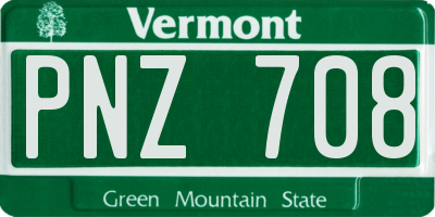 VT license plate PNZ708