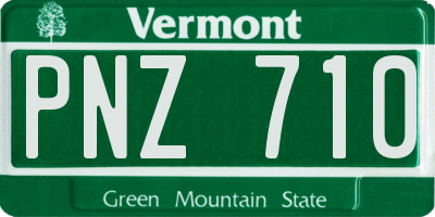 VT license plate PNZ710
