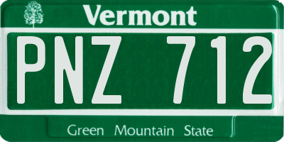 VT license plate PNZ712