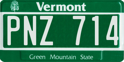 VT license plate PNZ714