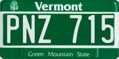 VT license plate PNZ715